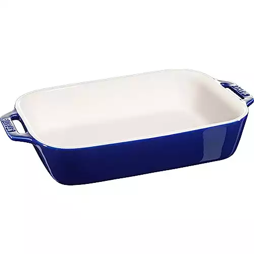 STAUB Ceramics Rectangular Baking Dish, 10.5x7.5-inch, Dark Blue