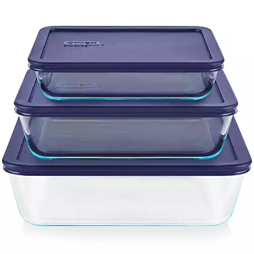 Pyrex Simply Store 6-Pc Glass Food Storage Container Set with Lids