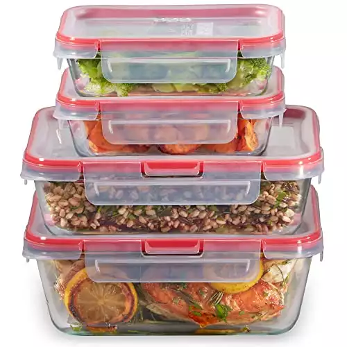 Pyrex Freshlock 8-Pieces Mixed Sized Glass Food Storage Containers Set