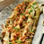 A plate with asparagus casserole.