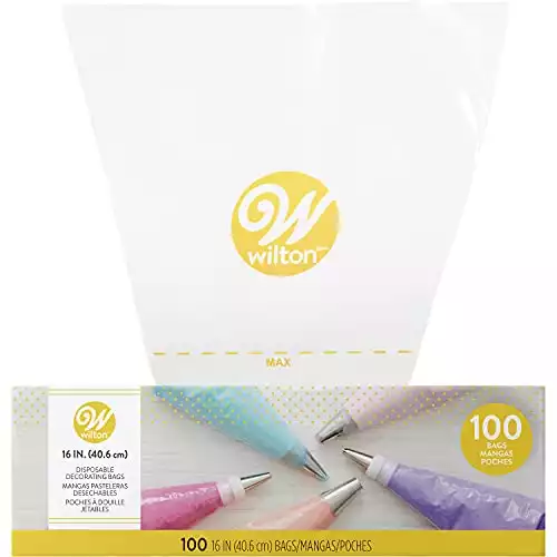 Wilton 16-Inch Easy-Grab Disposable Decorating Bags, 100-Count