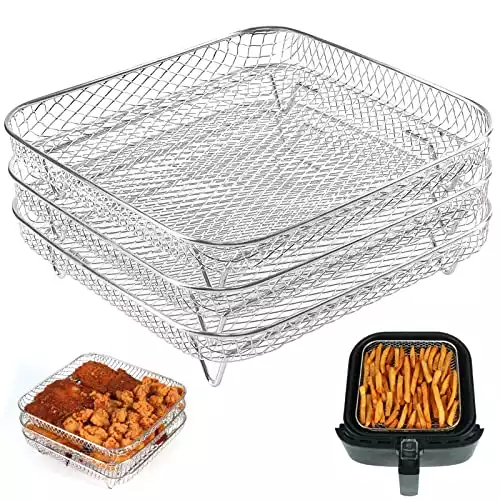 BYKITCHEN 8 inch Square Air Fryer Rack, Set of 3