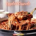 A close up of eggplant casserole.