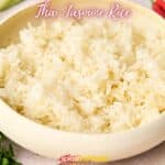 A bowl of Thai jasmine rice and vegetables.